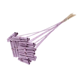 QC Decorative Jute Stick Posy on a Stick | Colour: Metallic Pink | Jute Stick Posy Insert | Length ± 50 centimetres | 10 inserts per bunch