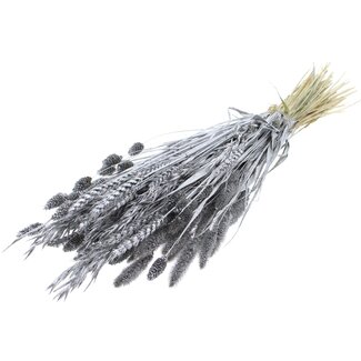 QC Trockenblumenstrauß-Mix | Farbe: Silberfarben mit Glitzer | Länge ± 60 Zentimeter | Pro Bund