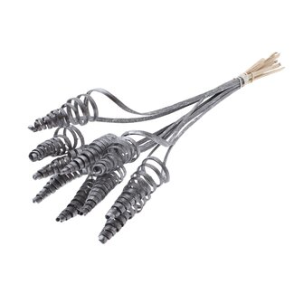 QC Palm Spiral on Stem | Colour: Grey Metallic Graphite | Cane Cone Plant Stake | Stake Length ± 50 centimetres | Per 10 stakes