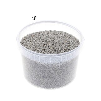 QC Petits Cailloux dans Seau Réutilisable | Couleur : Gris | Diamètre 4 - 6 millimètres | Contenu 3 litres | Par seau