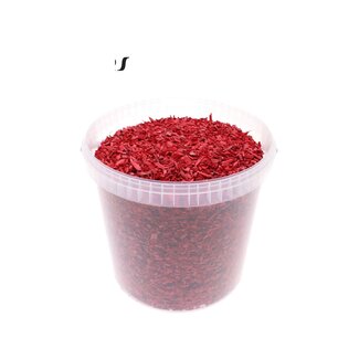 QC Holzschnitzel in Wiederverwendbarem Eimer | Farbe: Rot | Durchmesser 5 - 8 Millimeter | Inhalt 10 Liter | Pro Eimer