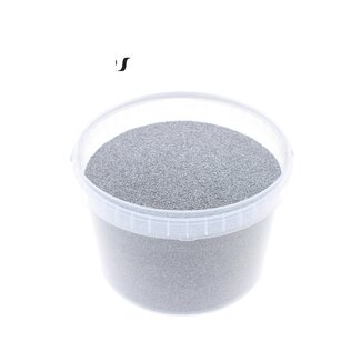 QC Dekorativer Sand in wiederverwendbarem Eimer | Farbe: Silberfarben | Durchmesser 0,1 - 0,5 Millimeter | Inhalt 3 Liter | Pro Eimer