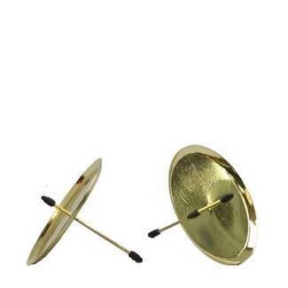 4A Candle Holder with Candle | Colour: Gold | Diameter 8 centimetres | Per 4 candle holders