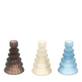 4A Christmas Tree Candle Holder | Colour: Mixed Colours | Christmas Decoration | Diameter 8.5 centimetres | Height 13 centimetres | Per 12 candle holders