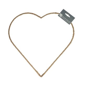 4A Metall Herz Draht Rahmen | Farbe: Hellbraun | Durchmesser 35 centimeter | Pro 10 Herzen