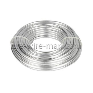 4A Aluminiumdraht | Farbe: Silberfarben | Durchmesser 5 Millimeter | Länge 9.5 Meter | Gewicht 500 Gramm | Pro Rolle
