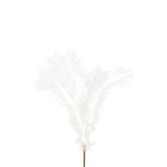 4A Feather Stake | Colour: Natural White | Feather length 10 centimeter | Stake length ± 50 centimeter | Per 25 stakes