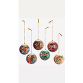 Hand painted paper mache ball multicolored