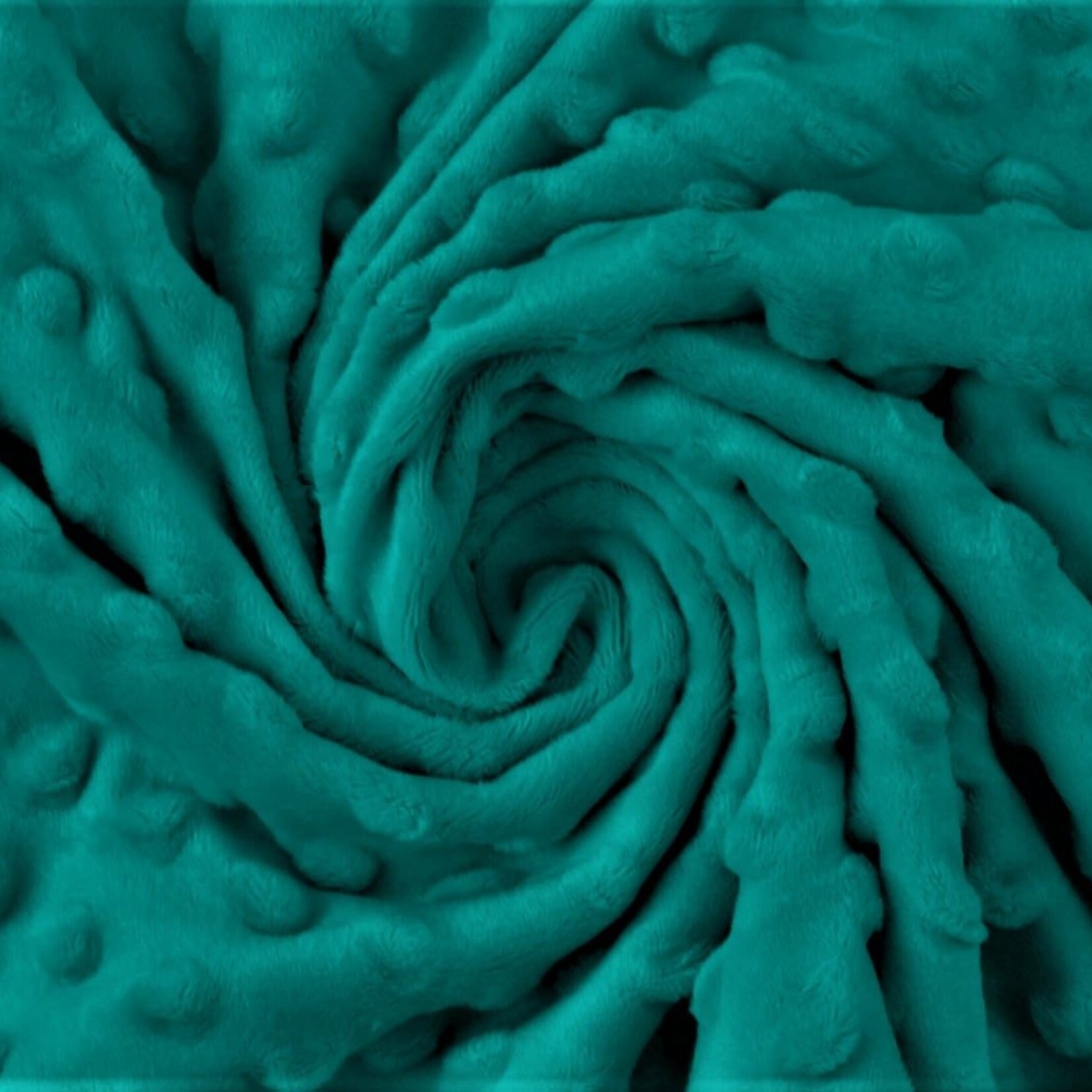 Minky fleece appelblauw zee groen