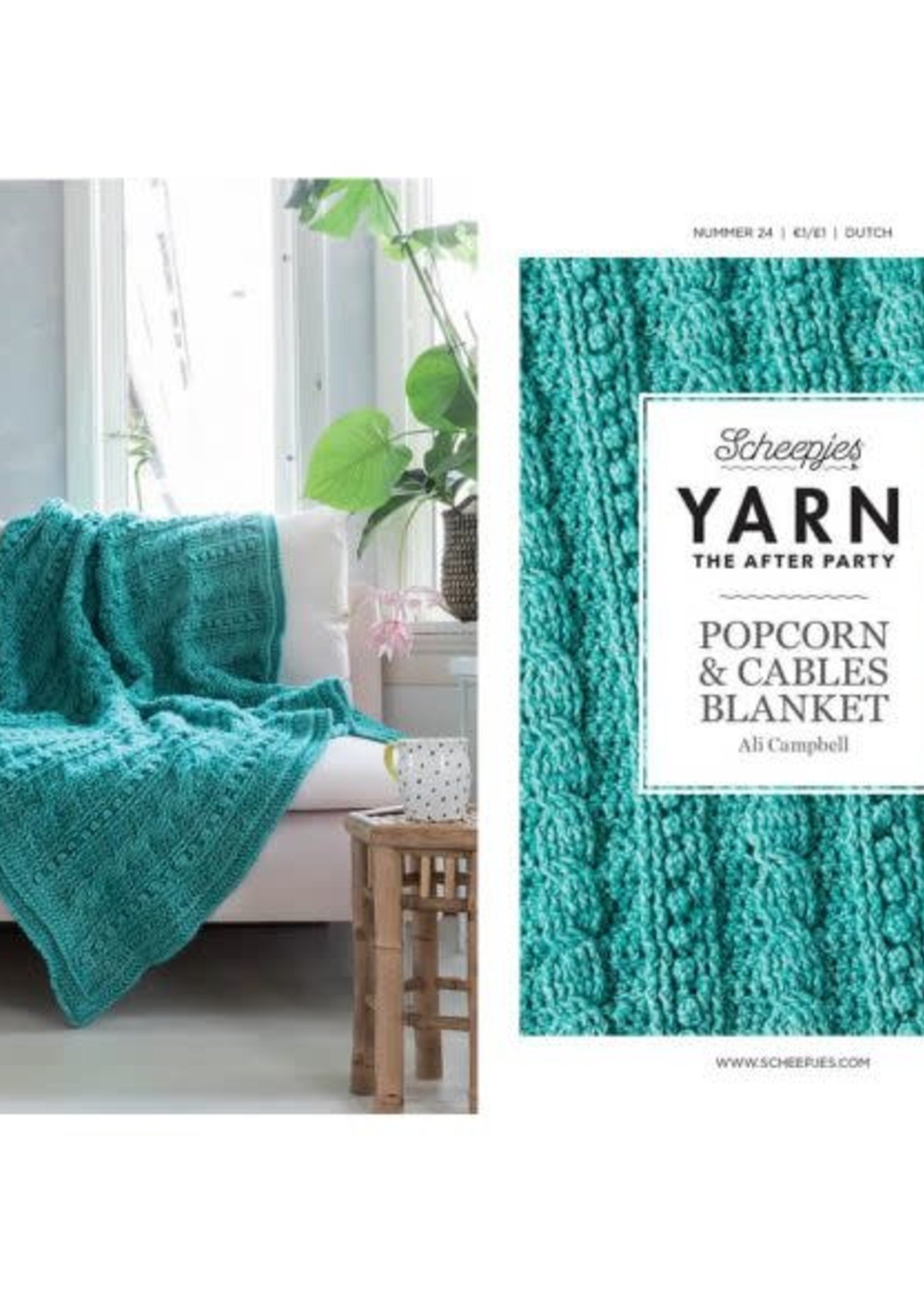 Yarn Popcorn & Cables Blanket