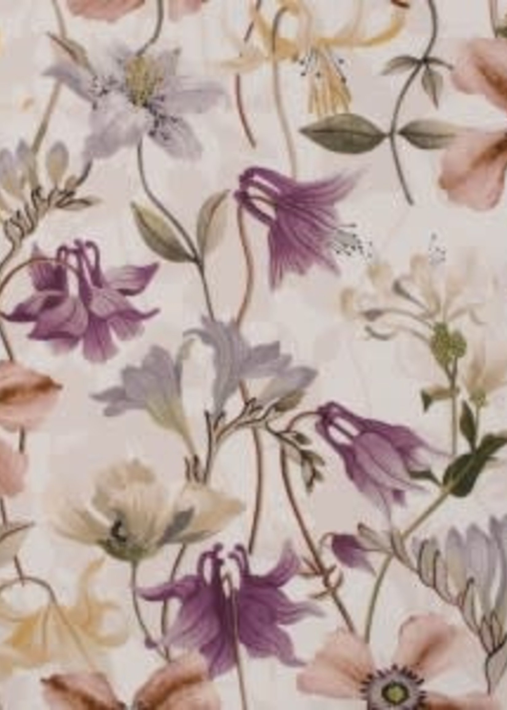 Quality textiles Flowers mauve
