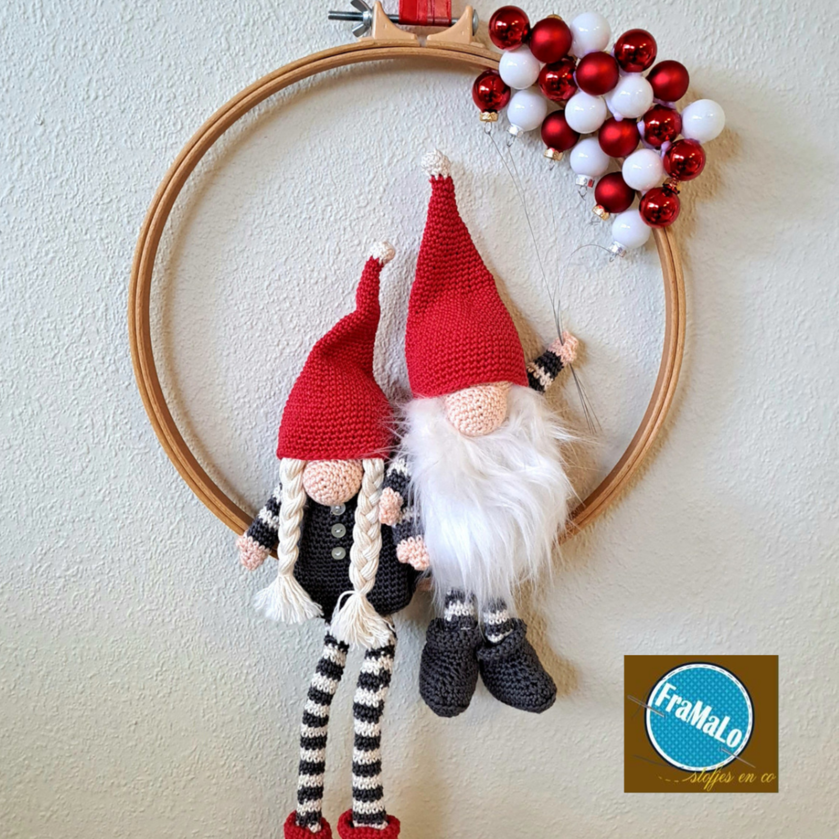 Kerstgnomes met ballonnen