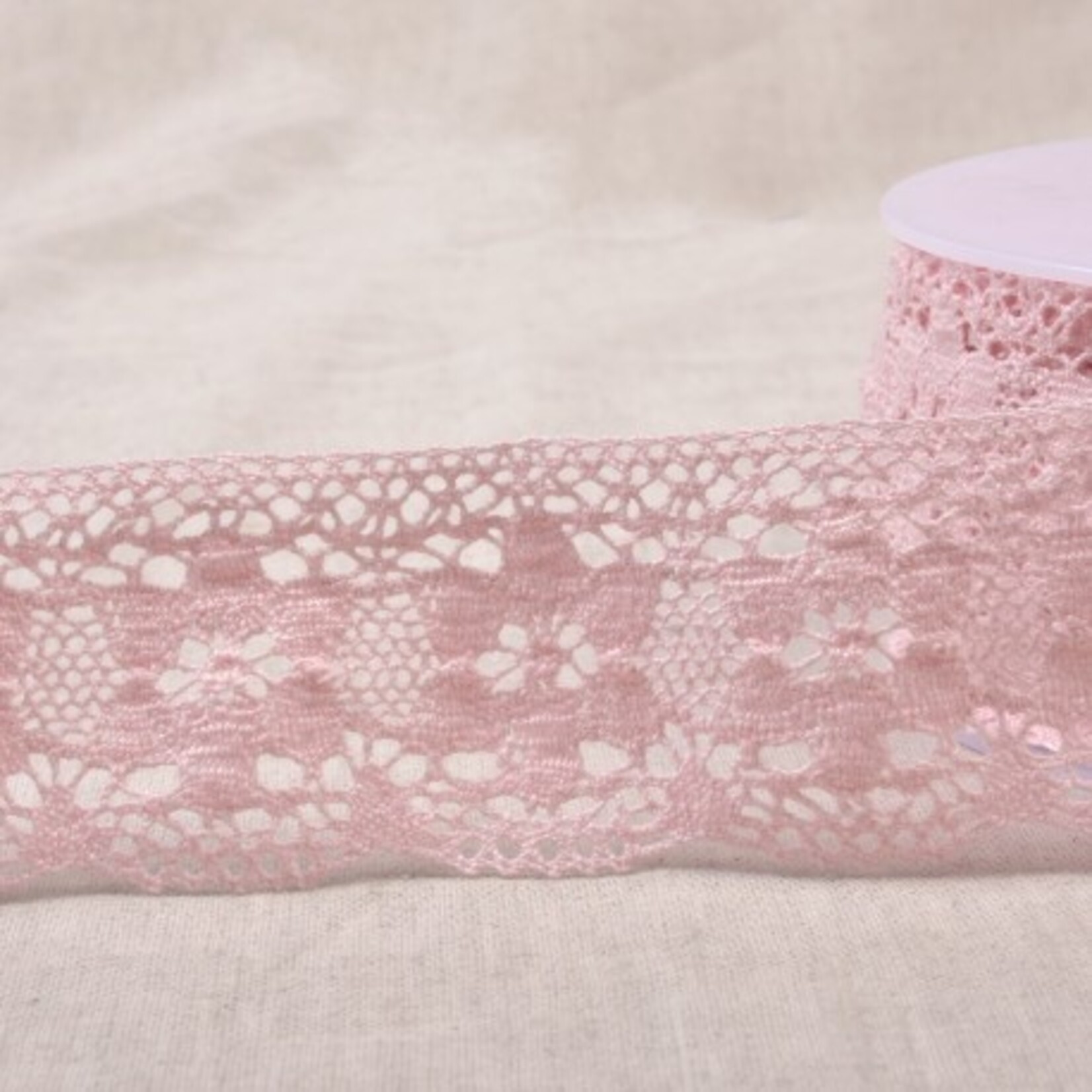 Katoenkant bloem 4cm - Light Pink