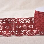 Katoenkant bloem 4cm - Burgundy Red