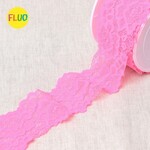 Elastische kant bloem - Neon Pink