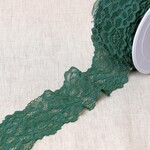 Elastische kant bloem - Bottle Green