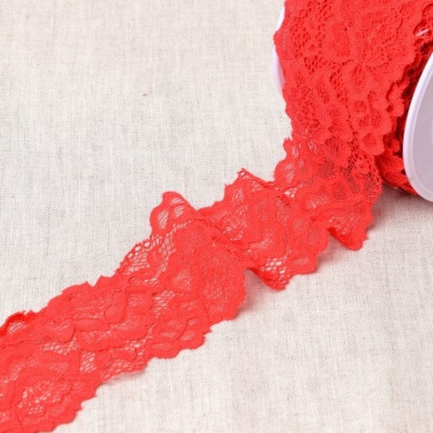 Elastische kant bloem red