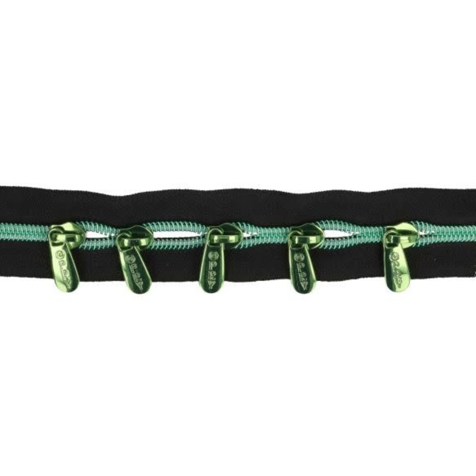 Rits op rol - Metallic Groen