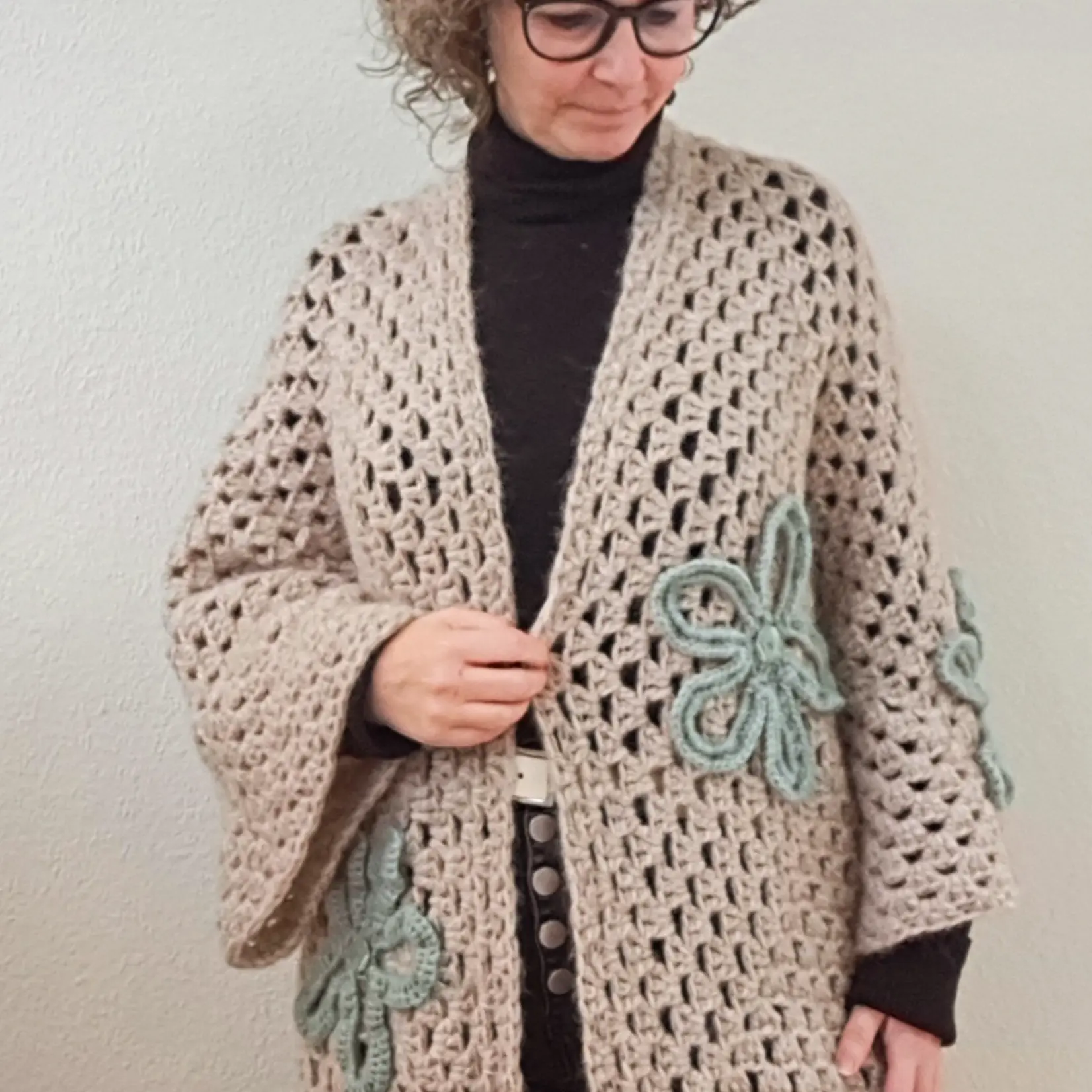 Wolpakket bloemenhexagon