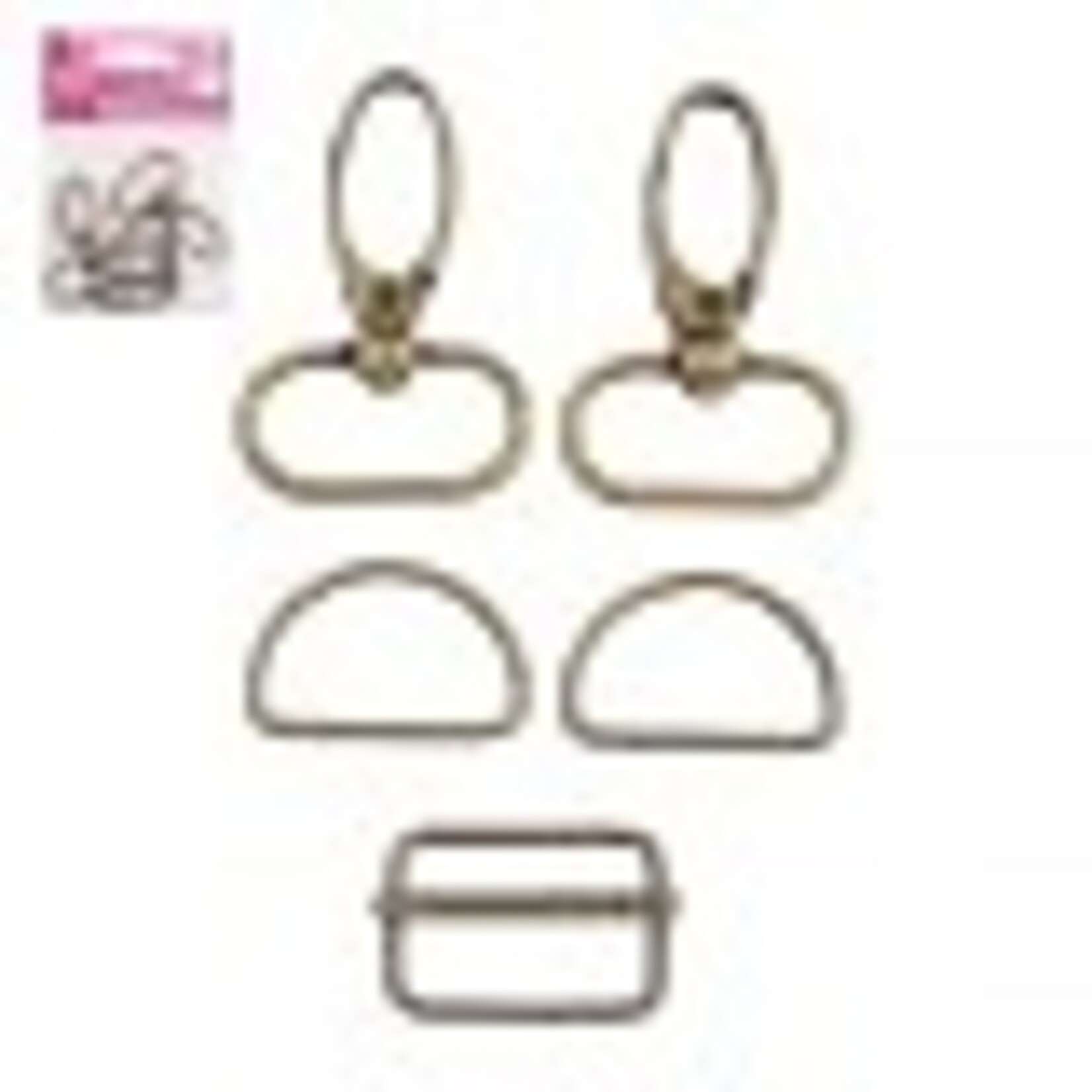 Mediac ring- en gespset  brass