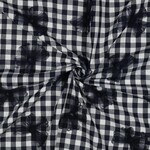 Cotton yarn dyed checks tule flower navy