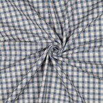 Cotton yarn dyed checks blue