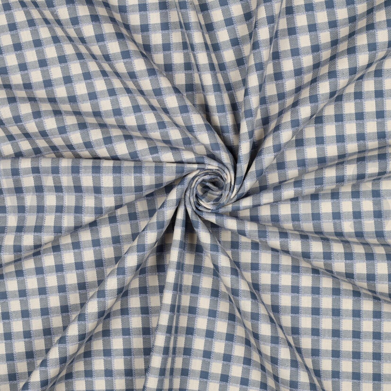 Cotton yarn dyed checks blue