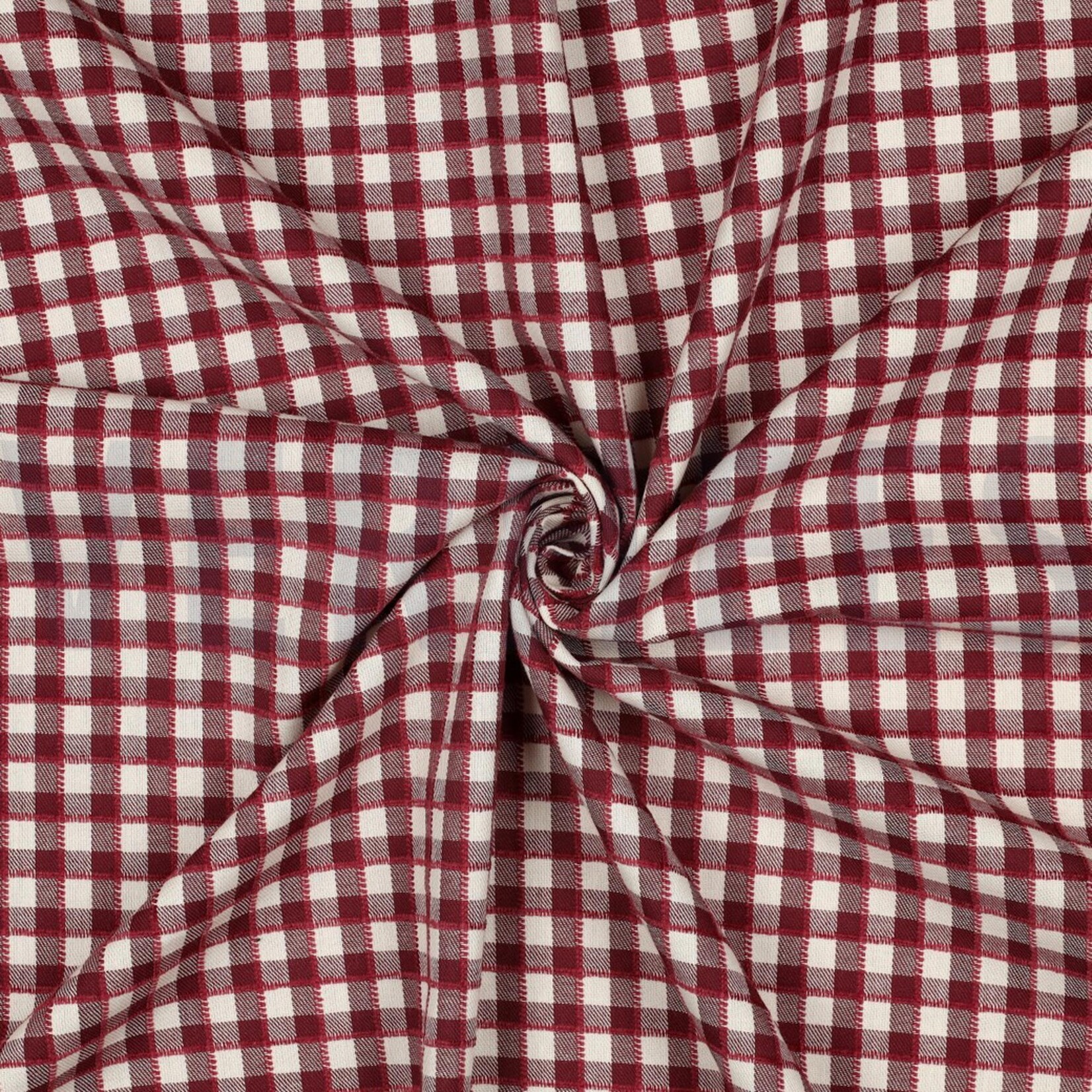 Cotton yarn dyed checks burgundy