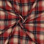 Brushed yarn dyed checks red