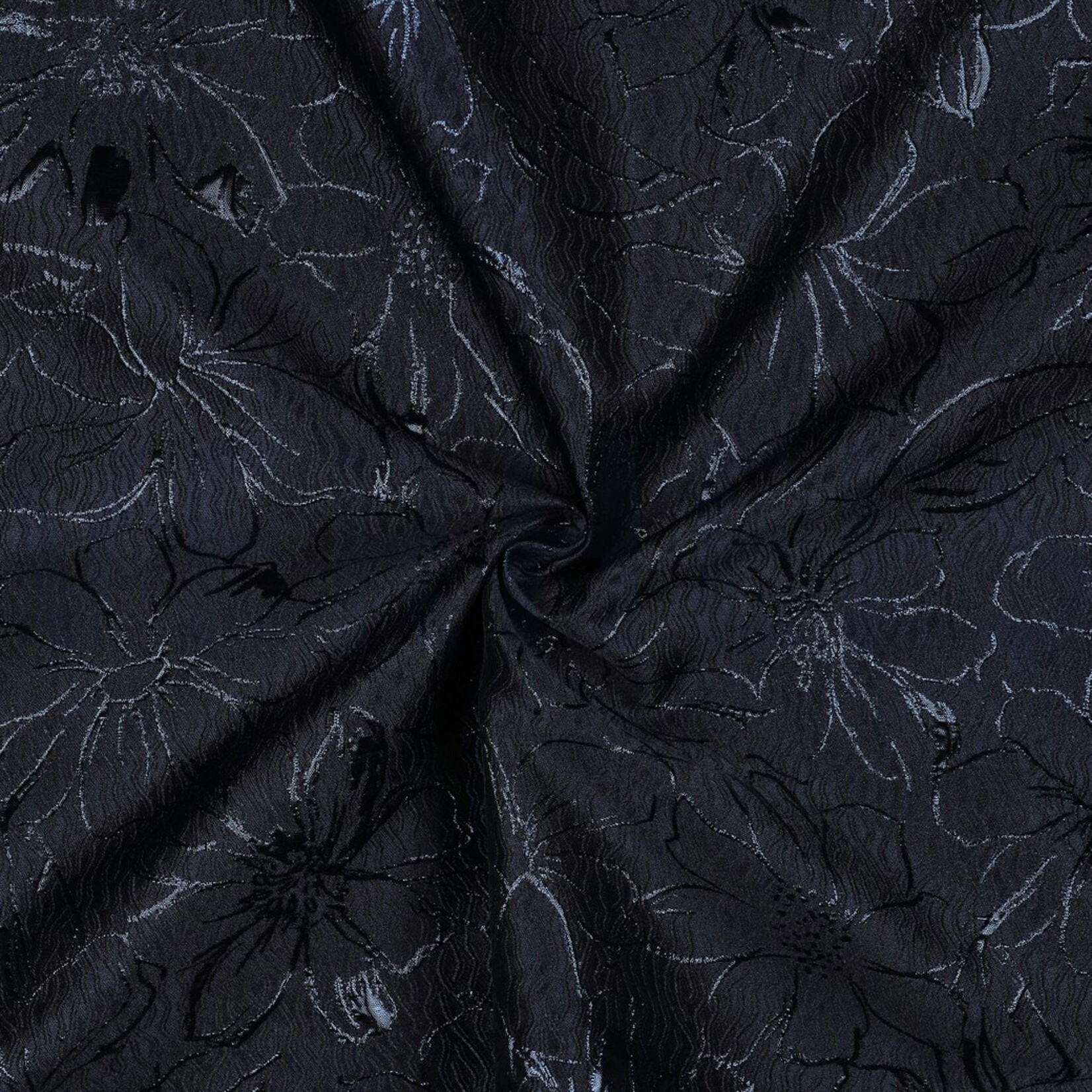 Jacquard flowers blue