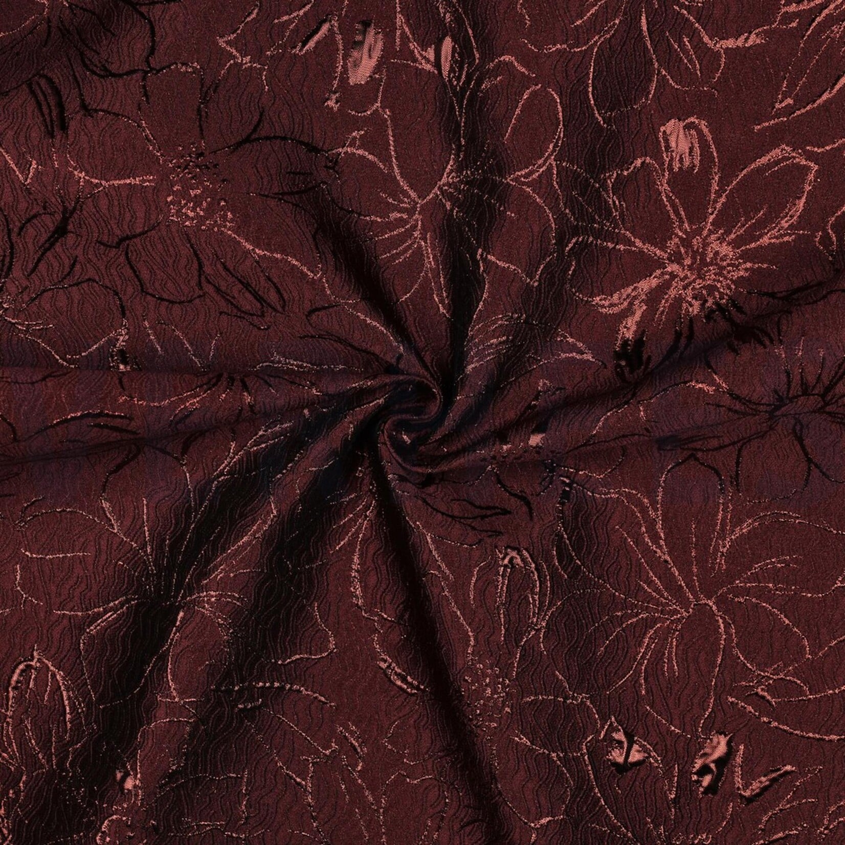 Jacquard flowers burgundy