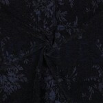 Denim velvet jacquaerd flowers black