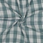 Double gauze double sided checks green