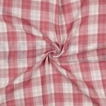 Double gauze double sided checks mauve