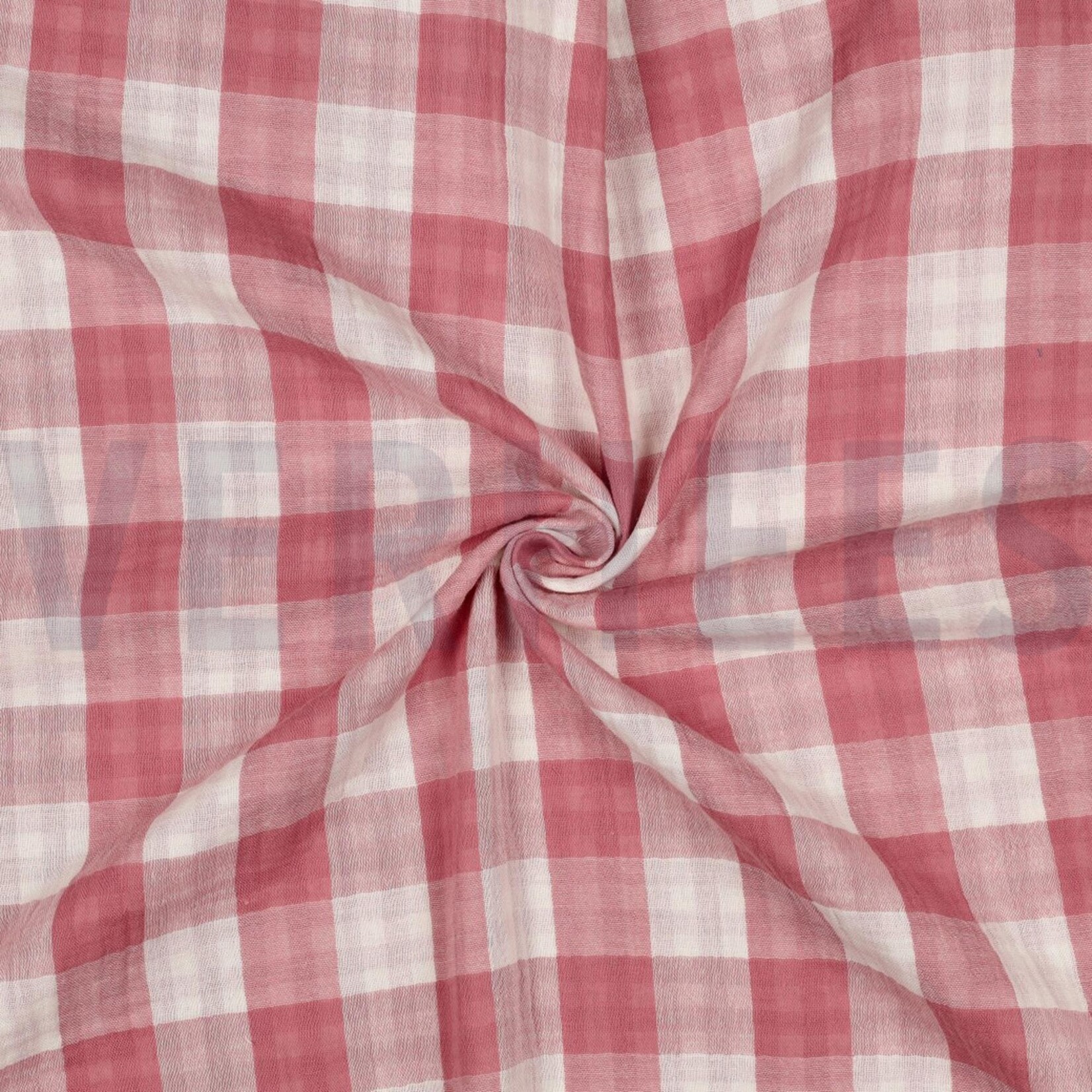 Double gauze double sided checks mauve