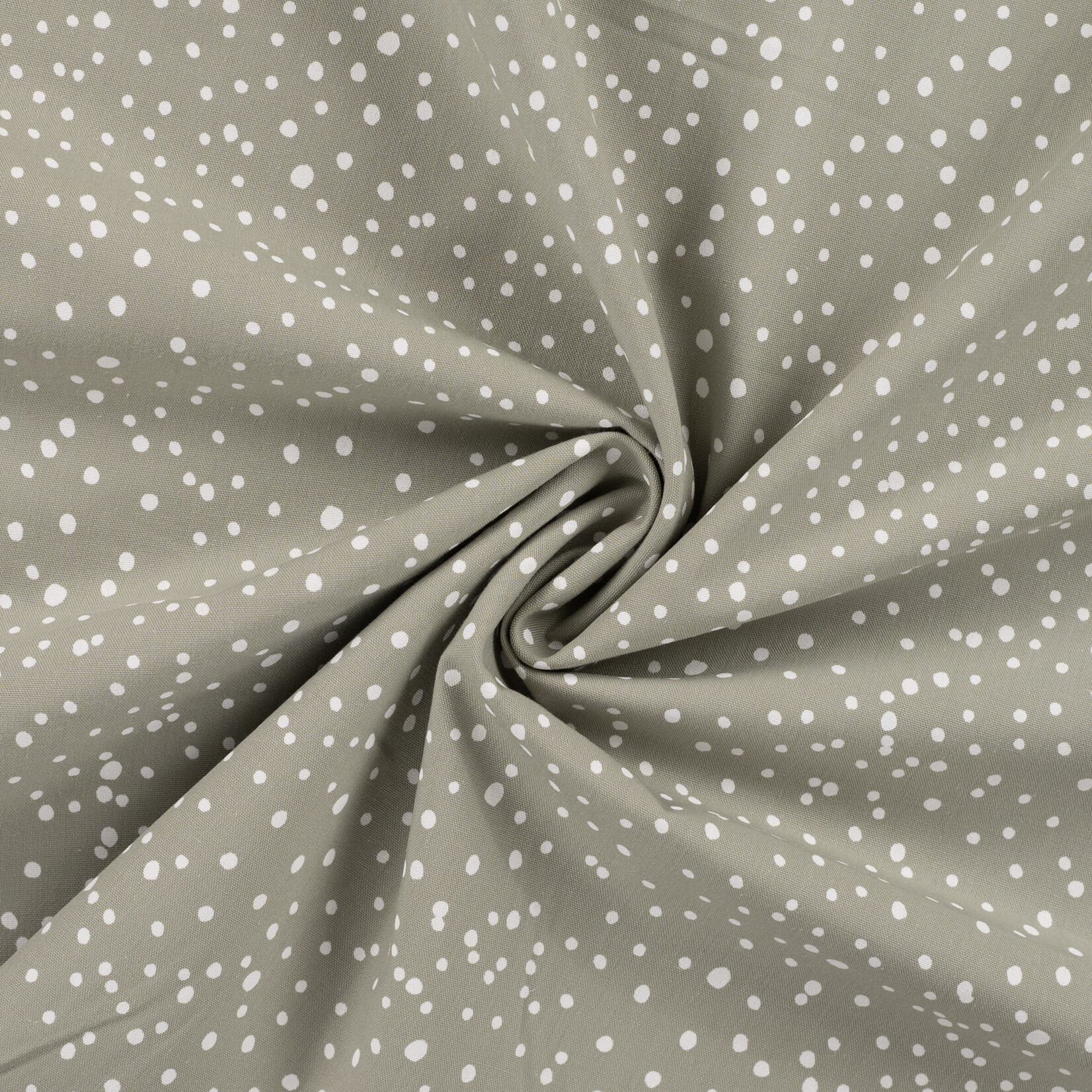 Cotton poplin print mini dots khaki
