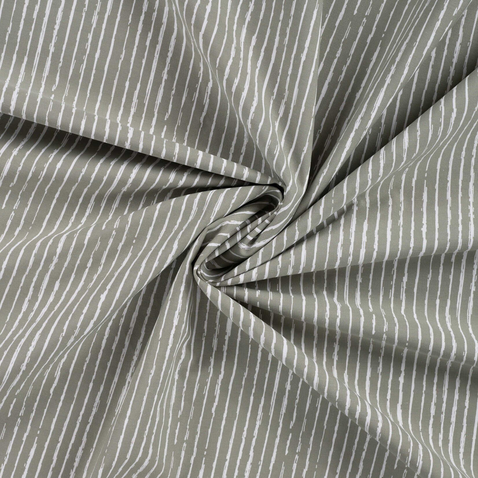 Cotton poplin print mini stripes khaki