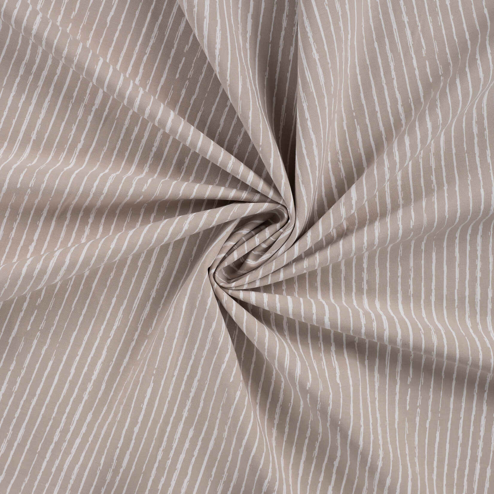 Cotton poplin print mini stripes sand