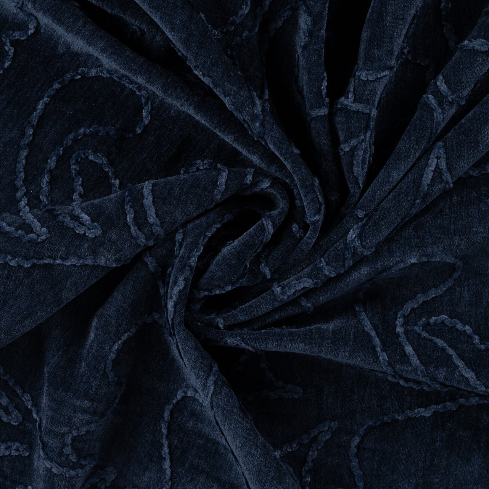Chenille bengaline embroidery navy