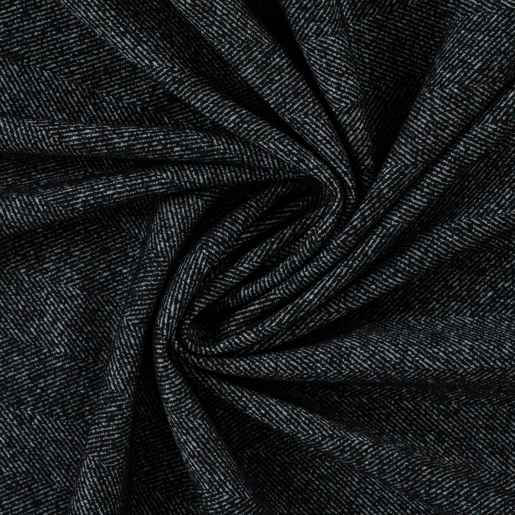 Brushed Herringbone Look Petrol