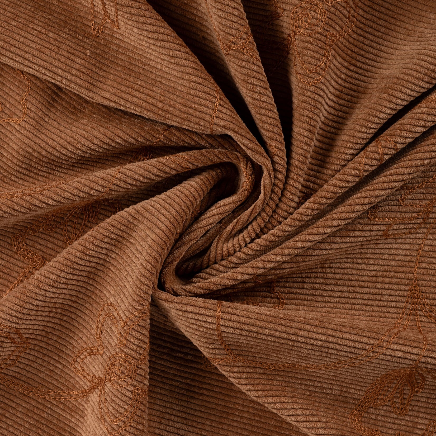 Corduroy Embroidery light brown (flowers)