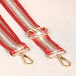 tassenband rood-goud met strepen