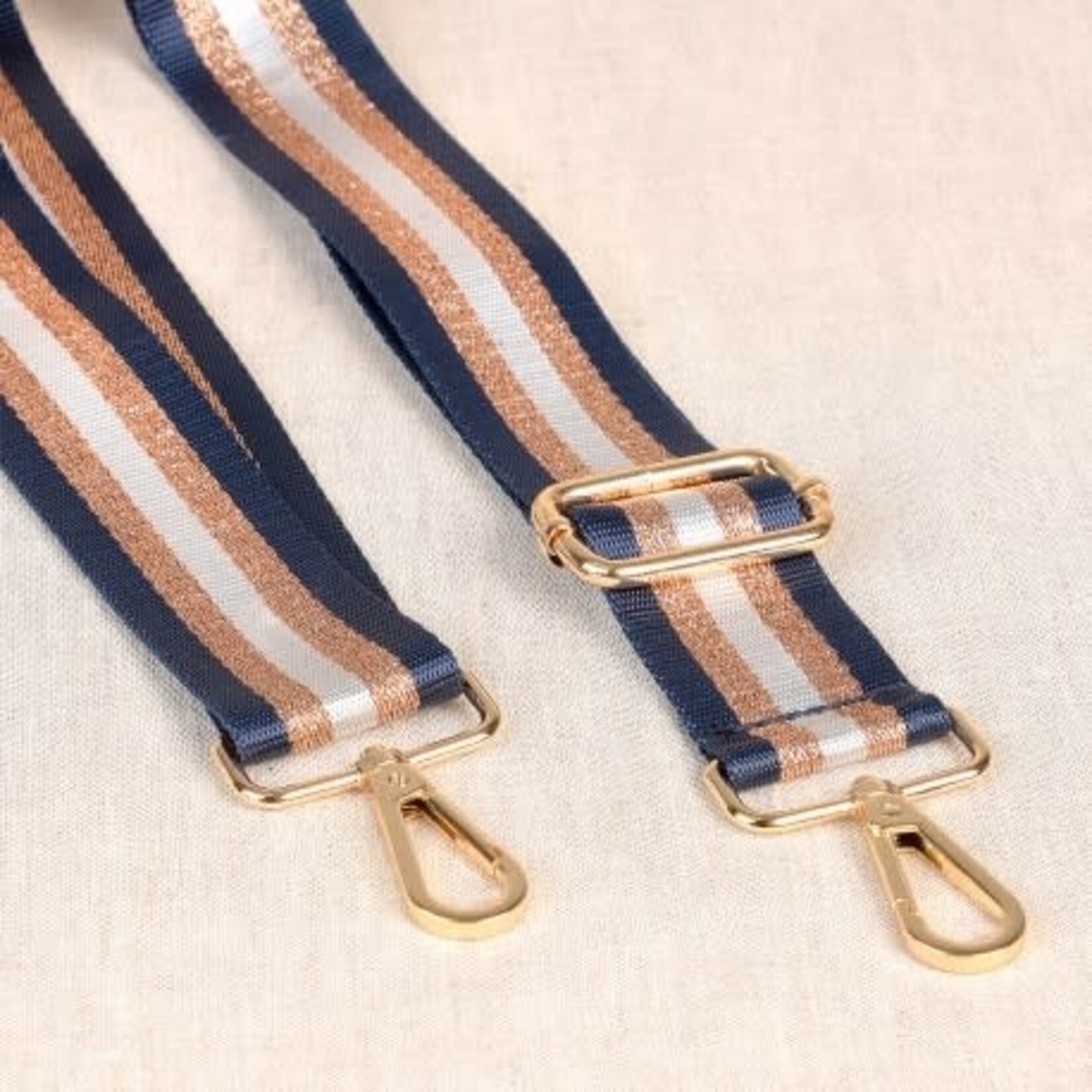 tassenband blauw-goud met strepen