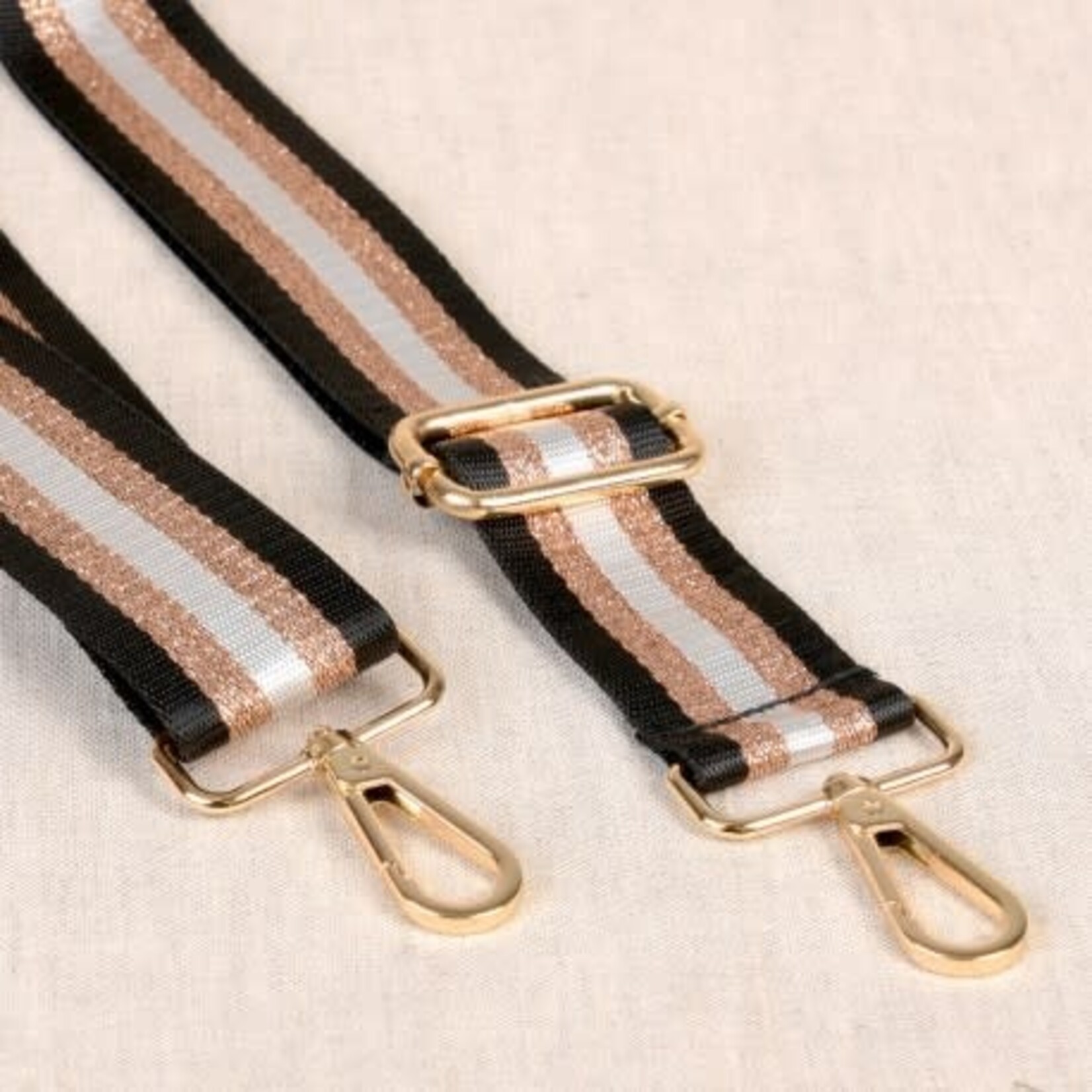 tassenband zwart-goud met strepen