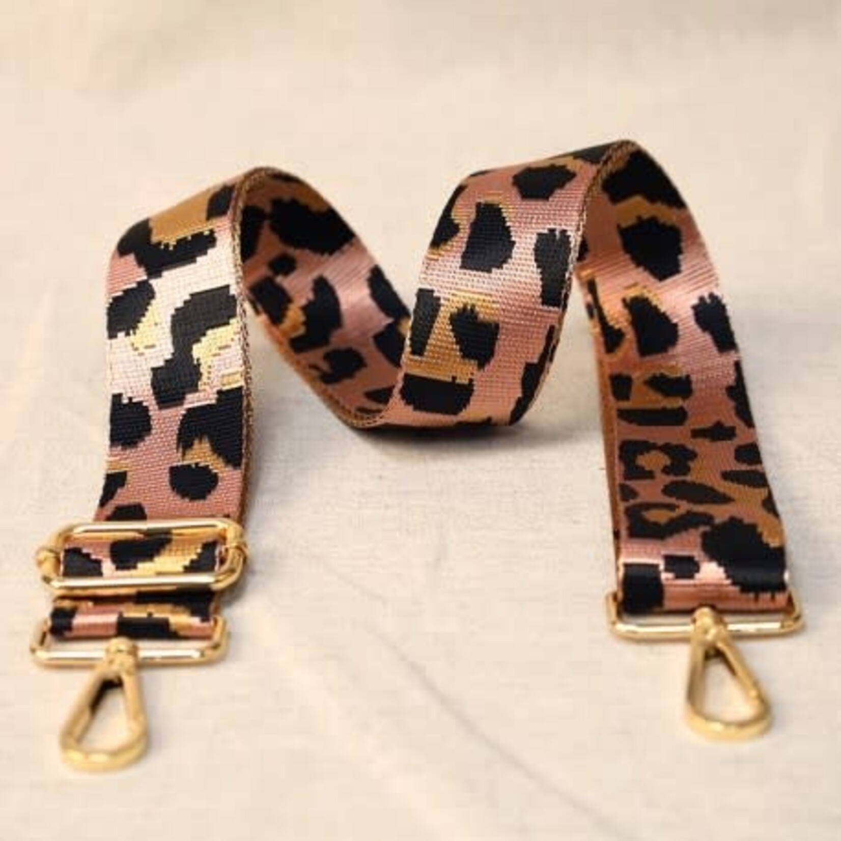 tassenband panterprint roze