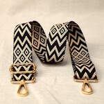 tassenband zwart-wit met hoeken