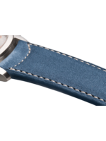 Raidillon Bracelet plein en nubuck bleu surpiqué écru