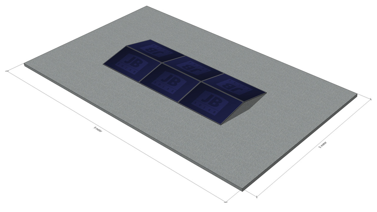 platdak montagemateriaal voor 8 zonnepanelen, oost-west, landscape