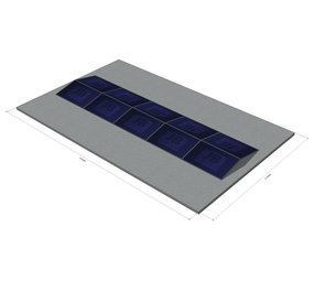 platdak montagemateriaal voor 10 zonnepanelen, oost-west, landscape platdak montagemateriaal voor 10 zonnepanelen, oost-west, landscape