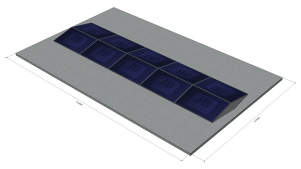 platdak montagemateriaal voor 10 zonnepanelen, oost-west, landscape platdak montagemateriaal voor 10 zonnepanelen, oost-west, landscape